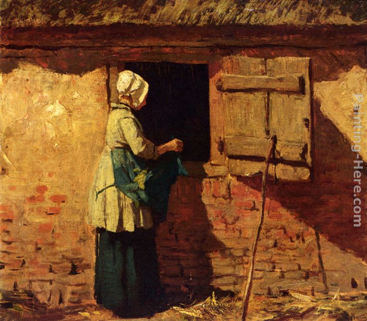 A Peasant Woman By A Barn painting - Anton Mauve A Peasant Woman By A Barn art painting